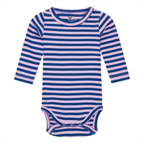 BIRKHOLM Stribet Rib Body Kobolt Blå & Baby Lyserød